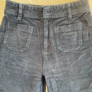 Fat Face Women's Cropped Corduroy Pants in Charcoal Gray